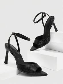 CUCCOO SZL Giày sandal cao gót nữ màu đỏ tía tối giản, có thể điều chỉnh, thích hợp cho mặc hàng ngày, giày mùa xuân, kỳ nghỉ xuân, lễ Phục sinh, dạ hội. - 22-28 Đen - Xem 4