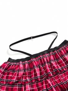 3pcs Fishnet & Plaid Student Sexy Set - Multicolor - View 8