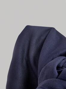 SHEIN MOD 女士时尚束腰长袖蕾丝拼接连衣裙 - 藏蓝色 - 查看 5