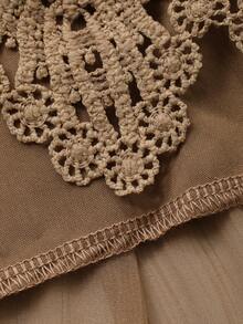 DAZY Đầm ren dáng rộng phối nhiều mảnh dành cho nữ, chân váy xòe, màu vàng kim. - Nhiều màu - Xem 6