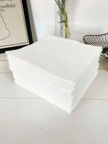 50/100 khăn mặt dùng một lần, mềm mại và thấm hút tốt, vật dụng thiết yếu cho phòng tắm, khăn mini dùng trong tiệm làm đẹp (màu trắng) - Nhiều màu - Xem 10