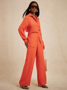 NYA SZN 配套衬衫和阔腿裤 - 紅色 - 查看 4