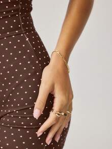 Aralina Women's Polka Dot Print Open Back Halter Romper - Chocolate Brown - View 6