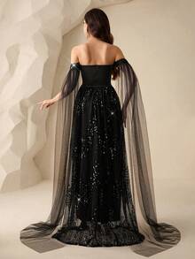 Coutiva Women's Fashion Off-Shoulder Party Evening Dresses - Black - View 2