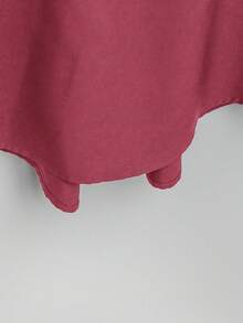 SHEIN Tall CURVE 大码女式法式休闲V领短袖夏季连衣裙 - 玫瑰紅 - 查看 4