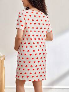 Comfortable, Casual, Homewear, Soft, Heart-Shaped Maternity Nightgown - Multicolor - View 3
