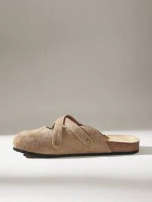 Solecia Women's Buckle Design Casual Versatile Flat Shoes - Beige - View 5