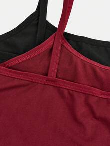 SHEIN Girlism 2件套少女简约舒适亲肤吊带文胸套装 - 彩色 - 查看 5