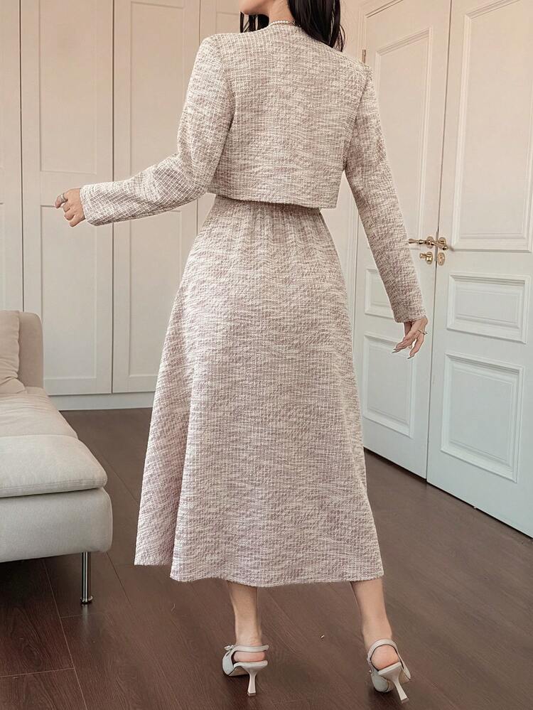Women's Cardigan Jacket And Dress 2 Pieces Set, Fashionable And Stylish For Dates And Parties Summer