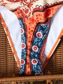 Swim Vcay New Women's Bohemian Style Starfish & Shell Print Bikini Swimwear - Multicolor - View 6