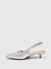 CUCCOO BIZCHIC Women Heeled Sandals - Silver - View 9