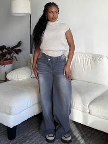 Tyla Gomez Elegant High Neck Loose Casual Versatile Sleeveless Knit Sweater Vest Going Out Tops Women,Tops For School In Fall/Winter - Apricot - View 6