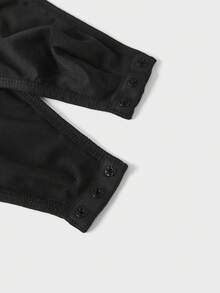 FeverCity 男士圆领长袖紧身连体衣和背带裤 - 黑色 - 查看 8