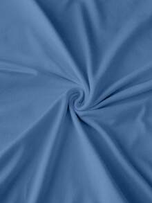 INAWLY Plus Size Summer Casual Letter Print Short Sleeve T-Shirt - Blue - View 5