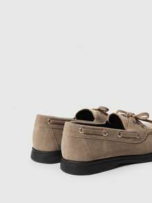 Sleekvia 休闲百搭通勤流苏装饰平底乐福鞋 - 杏白色 - 查看 9