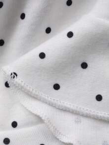 DAZY Áo tank top hai dây có đệm mút, viền bèo nhún, họa tiết chấm bi dành cho nữ. - trắng - Xem 8