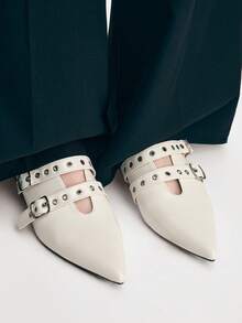 Mnmlis Women's Fashion Versatile Pointed Toe Buckle High Heel Pumps - Beige - View 8