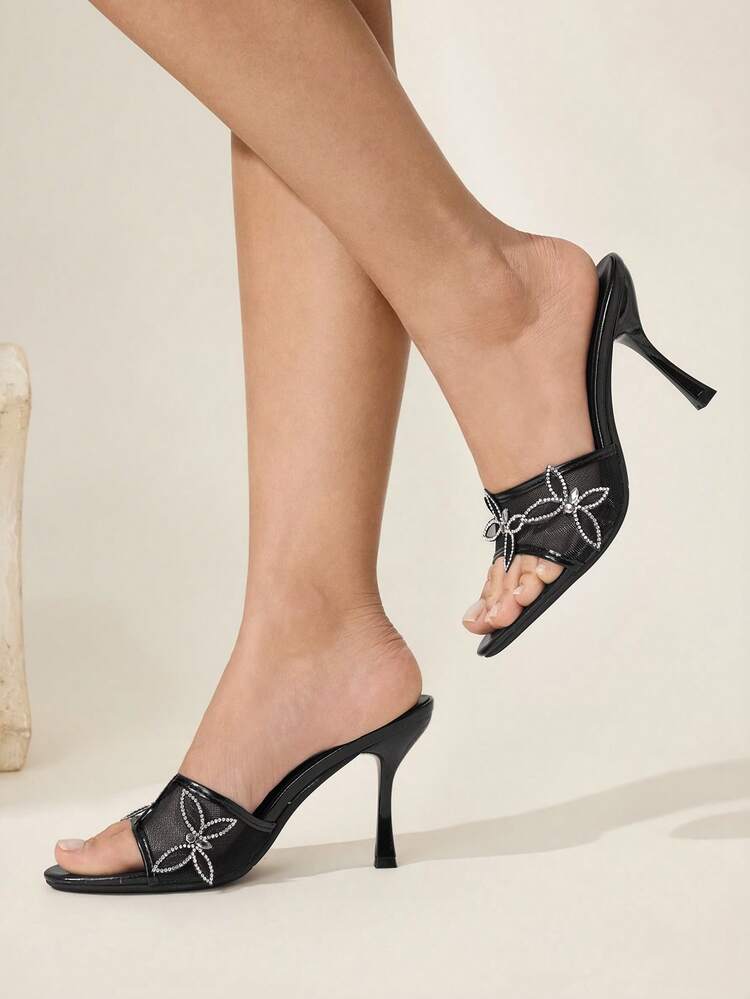 CUCCOO CHICEST Women's Fashionable Elegant Commuter Crystal Decorated High Heel Sandals Wedding Shoes Spring Shoes Bride Shoes