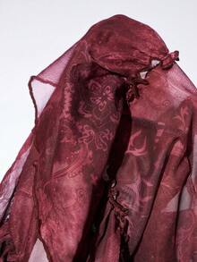 SHEIN ICON Quần dài nữ dáng dài xẻ tà cổ điển - Màu Đỏ Sâu - Xem 6