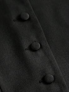 Firerie Kids Tween Girls Black Waist Cinched 2 Pieces Set: Shirt Camisole & Relaxed Fit Pants, Casual Daily Commute Versatile Fashion Outfit For Sisters Photo Shoot - Black - View 4