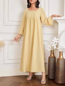 Yasmyna Vestido maxi bordado turco para mujer, túnica larga tradicional árabe - Amarillo - Ver 6