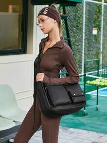 Viva Strut Women's Large Capacity Casual Commuter Shoulder Bag, Versatile - Black - View 2