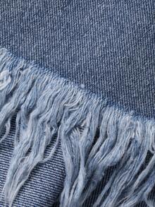 DAZY Women's Frayed Hem Korean Style Washed Casual Flare Leg Jeans - Blue - View 3