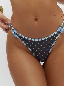 Musera Resort 波点混色印花串珠比基尼泳裤，夏季泳装，海滩度假日常性感可爱旅行 Bambola - 彩色 - 查看 6