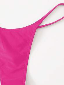 Oceva Bottom de bikini de unicolor y sexy para mujer, Bottom de traje de baño color fucsia para primavera y verano - Rosa Fucsia - Ver 4