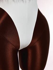Amplova Wine Red Furry Halter Neck Sexy Bodysuit For Party - White - View 6