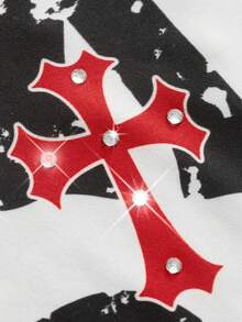 PAVTROS 男士标语和图案印花圆领短袖休闲T恤 - 彩色 - 查看 2