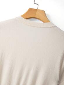 Franclia Women's Elegant Sexy Round Neck Short Sleeve Zipper Front Waist Cinched A-Line Dress, Suitable For Work Golf, Spring/Summer White - Apricot - View 5