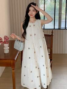 DAZY Đầm không tay thường ngày cho kỳ nghỉ hè của các cô gái tuổi teen - trắng - Xem 5