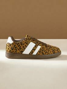 CUCCOO EASI 2026 New Spring Women Retro Versatile Casual Sneakers, Flat White Shoes - leopard print - View 2