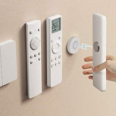 5/10 件磁性遥控器支架壁挂式，粘性隐形悬挂存储，适用于电视/空调/机顶盒遥控器，无需钻孔，轻松安装，居家收纳