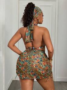 Slaydiva 2026 New Sexy Slimming 4-Piece Leopard Print Plus Size Swimsuit Set - Multicolor - View 2