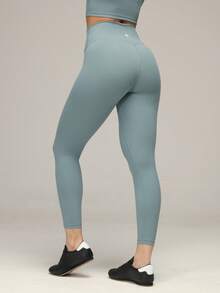 Sigmas Women's No Front Seam Legging High Waisted Buttery Soft Workout Lounge Pant - Blue - View 2