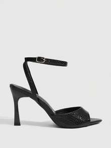 CUCCOO SZL Giày sandal cao gót nữ màu đỏ tía tối giản, có thể điều chỉnh, thích hợp cho mặc hàng ngày, giày mùa xuân, kỳ nghỉ xuân, lễ Phục sinh, dạ hội. - 22-28 Đen - Xem 2