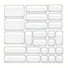 Hộp đựng mỹ phẩm, bộ ngăn kéo trong suốt, 7 kích cỡ để bàn trang điểm, vách ngăn bằng nhựa chống trượt, thích hợp đựng mỹ phẩm, dụng cụ nhà bếp, văn phòng phẩm, v.v., hộp đựng dễ lau chùi giúp sắp xếp nhà cửa gọn gàng, khay đa chức năng cho phòng tắm và phòng thay đồ. - Nhiều màu - Xem 23