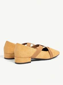 CUCCOO CHICEST Women Shoes Women's Elastic Band Design Daily Versatile Low Heel Shoes - Coffee Brown - View 8