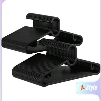 SHEIN 1件/10件/20件/40件 15.5英寸*6.88英寸 塑料简易家用防滑衣架，衣架晾衣架，无痕挂夹带钩，黑白色