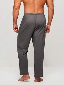 LUVLETTE Plus Size Spring And Summer Men Gray Basic Soft 100% Pure Cotton Sleep Bottoms Lounge Pants Lingerie As Outerwear Airy Pajama Pants Fall Pyjama - Grey - View 3