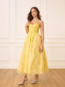 CUCCOO HITCHD 女士时尚优雅尖头镂空高跟鞋 - 金色 - 查看 3