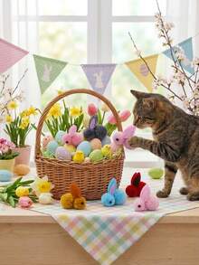 PETSIN Random Cat Toys, Plush Rabbit Cat Doll, Soft Interactive Cat Doll Ball, Plush Material Suitable For All Cats - Kitten Chewing Playthings, Cat Plush Toys, Cat Biting Toys, Kitten Interactive Toys - Multicolor - View 1