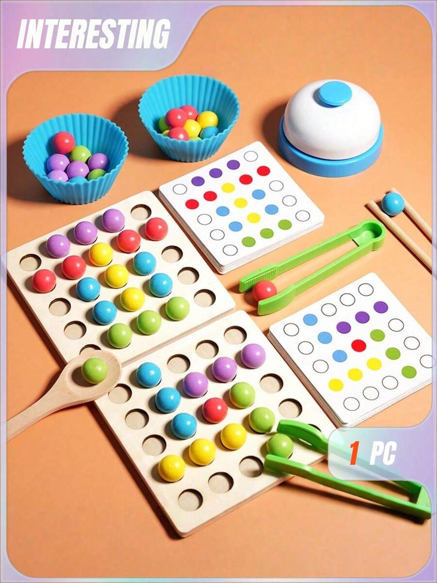 Puzzle Mencocokkan Warna dengan Manik-Manik, Kolase Kreatif, Permainan Meja Puzzle Anak, Pelatihan Berpikir Spasial untuk Pendidikan Awal, Mainan Taman Kanak-Kanak untuk Interaksi Orang Tua dan Anak, Pelatihan Gerakan Tangan