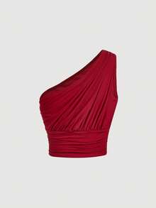 SHEIN MOD 3件套女士弹力修身荷叶边装饰短款上衣 - 彩色 - 查看 6