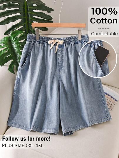 CosyJoli Damen Denim Shorts in Große Größen, Washed Lässig Shorts, Frühling/Sommer lässige Denim Shorts, Lässig Damenmode