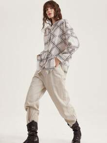 Aveloria Modichic Vintage Totem Random Print Casual Versatile Long Sleeve Shirt - White - View 3