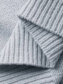 Vivie Lora Women's Hollow Out Loose Knit Sweater Top - Blue - View 6