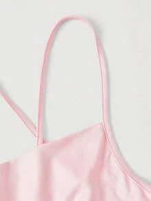 SHEIN MOD 吊带露背扎染渐变修身鱼尾连衣裙 - 粉色 - 查看 4